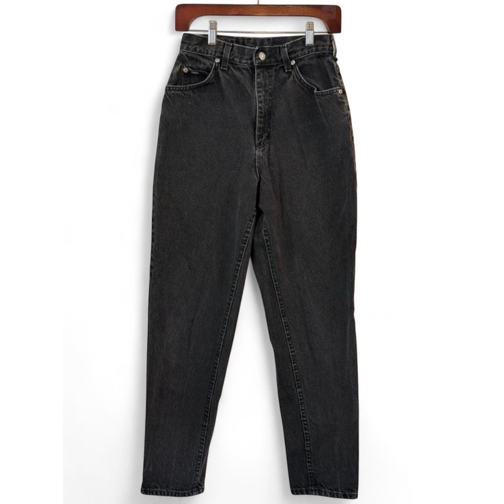 VTG 90s Lee‎ Women's Sz 10 Med High-Rise Black Jeans Tapered Fit Classic USA